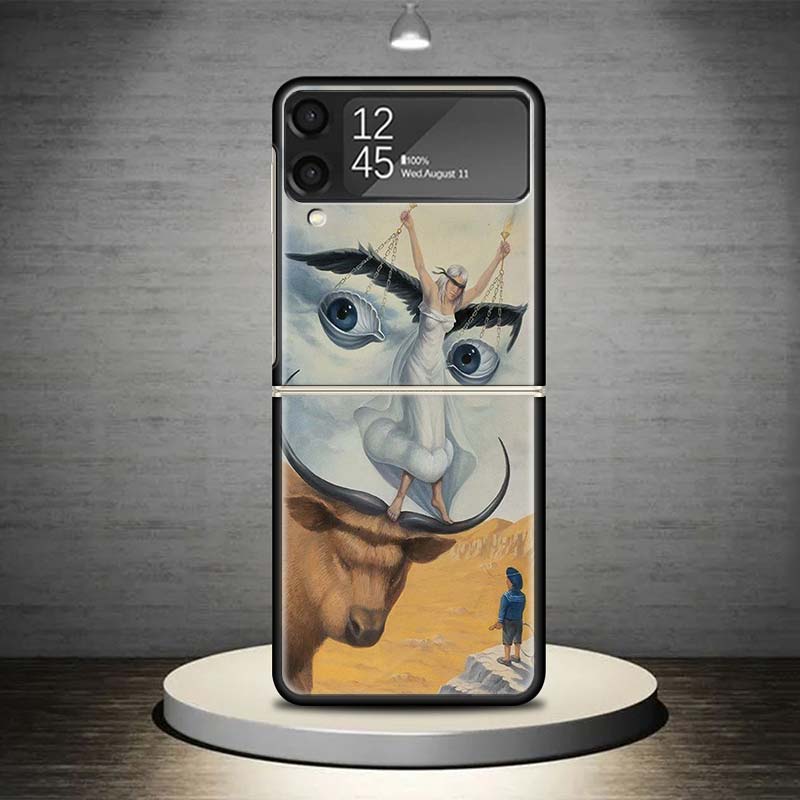Salvador Dali Art Phone Case For Samsung Galaxy Z Flip 7 6 5 4 3 5G Shockproof Cover Z Flip7 Flip6 ZFlip5 Flip3 Flip4 Luxury She