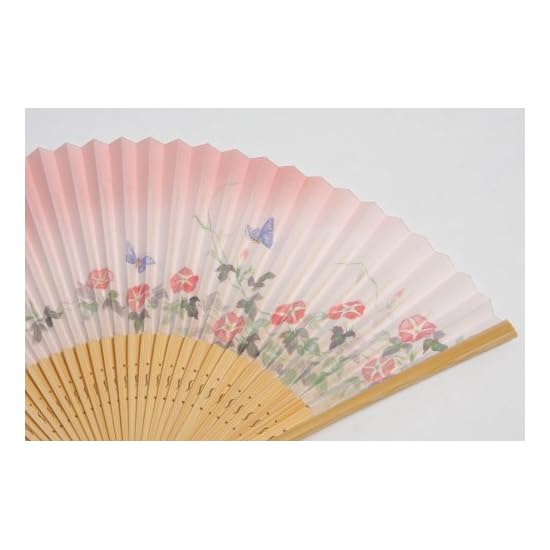 [Hasegawa] Folding Fan for Women, Includes Fan Case and Gift Box, Made in Japan (Morning Glory)