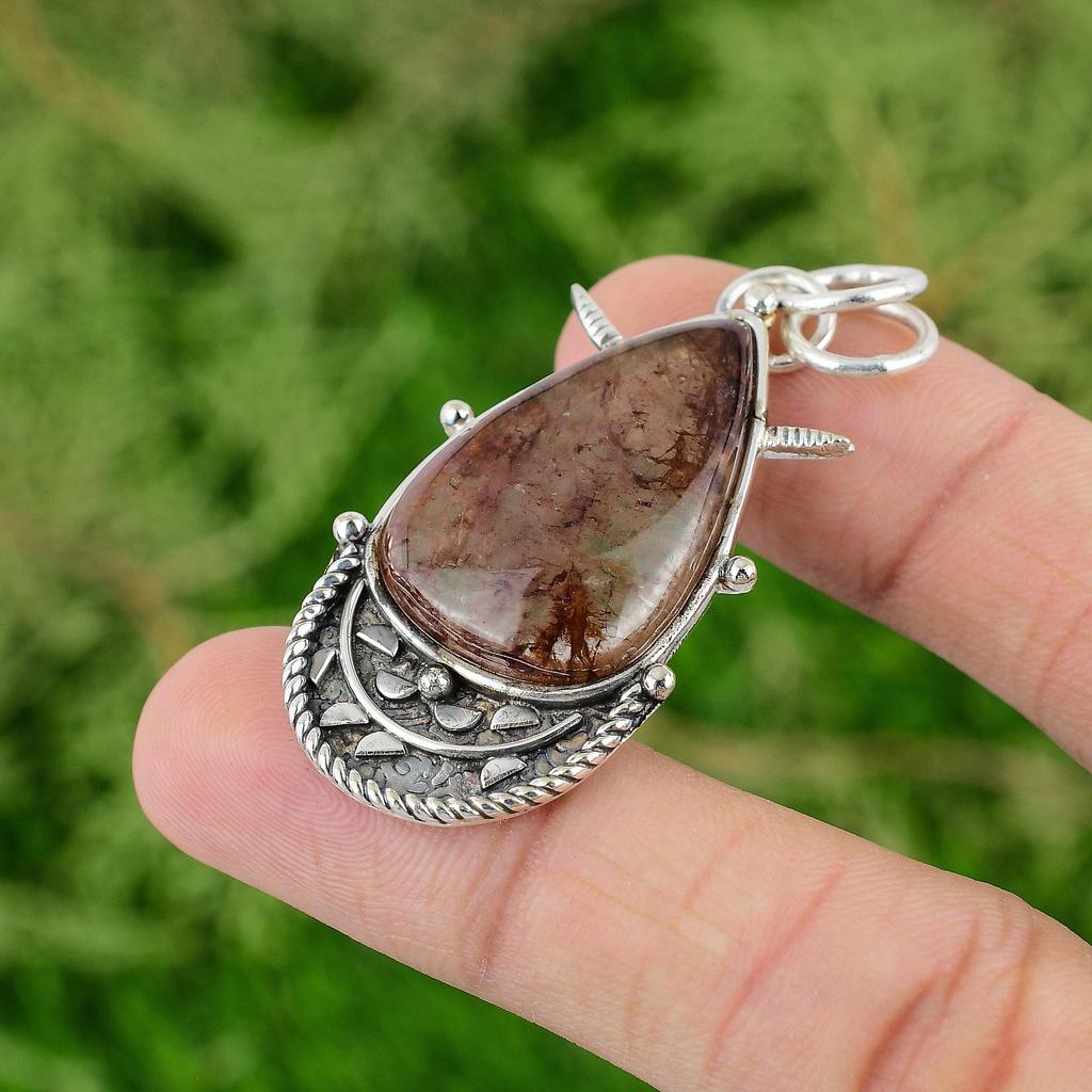 Daughters Day Sale Sterling Silver Elestial Quartz Stone Trendy Pendant Jewelry