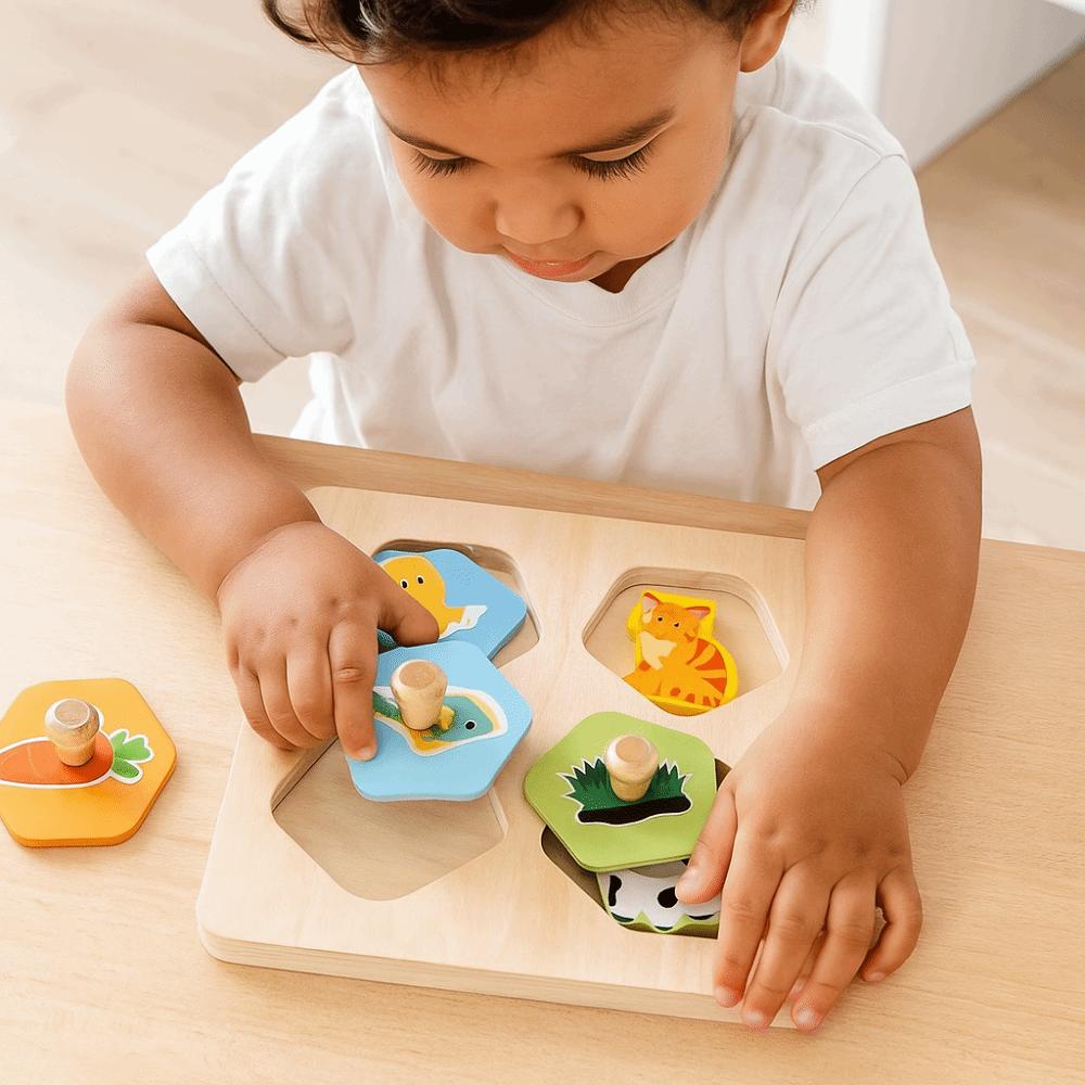 Montessori Wooden Toys 3D Puzzles Pattern Cognitive Animal Jigsaw Toys  Thinking Training