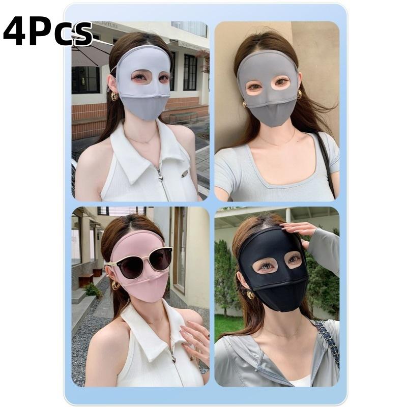 1/4Pcs Sunscreen Mask Female Uv Protection Full Face Summer High-Efficiency Uv Protection Full Face Protective Mask