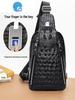 Men's Genuine Leather Crossbody Chest Bag – Crocodile Pattern, Anti-Theft, Travel Essential