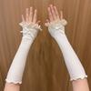 Sunscreen Lace Bow Warm Ruffle Arm Sleeves For Women Sweet Cuff Elbow Fingerless Long Sleeves Costume Accessories