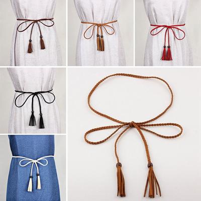 Tassel Waist Chain Adjustable Braided Belts Multi-application Tassel Belt