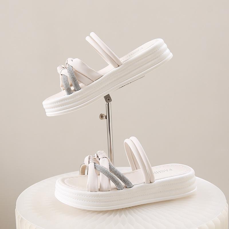 Platform Sandals Women's Summer Wear Exquisite Explosion with Skirt Roman Shoes French Open-toed Cool Slippers Two Wear