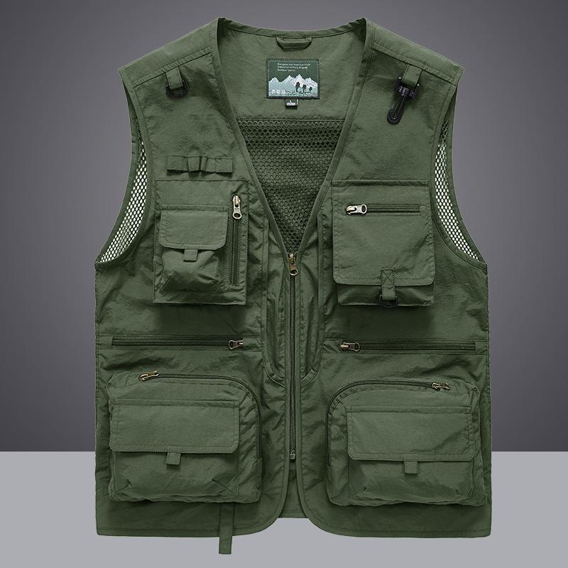 Spring and Autumn Men Vest Men's Leisure Outdoor Multi-pocket Fishing Vest