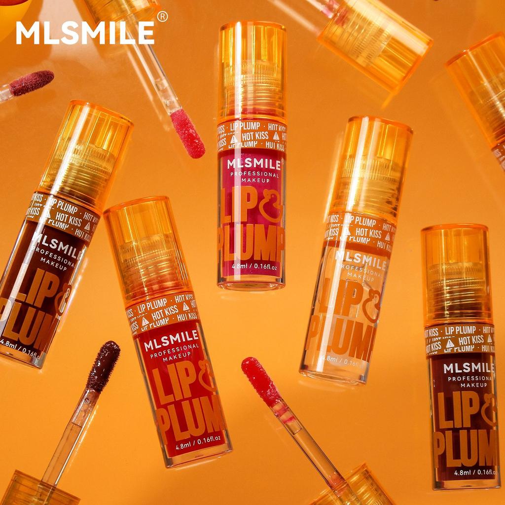 MLSMILE Makeup Mirror Water Light Transparent Lip Enhancement Lip Oil Long-lasting Moisturizing Lip Glaze 6 Color Liquid Lipstick