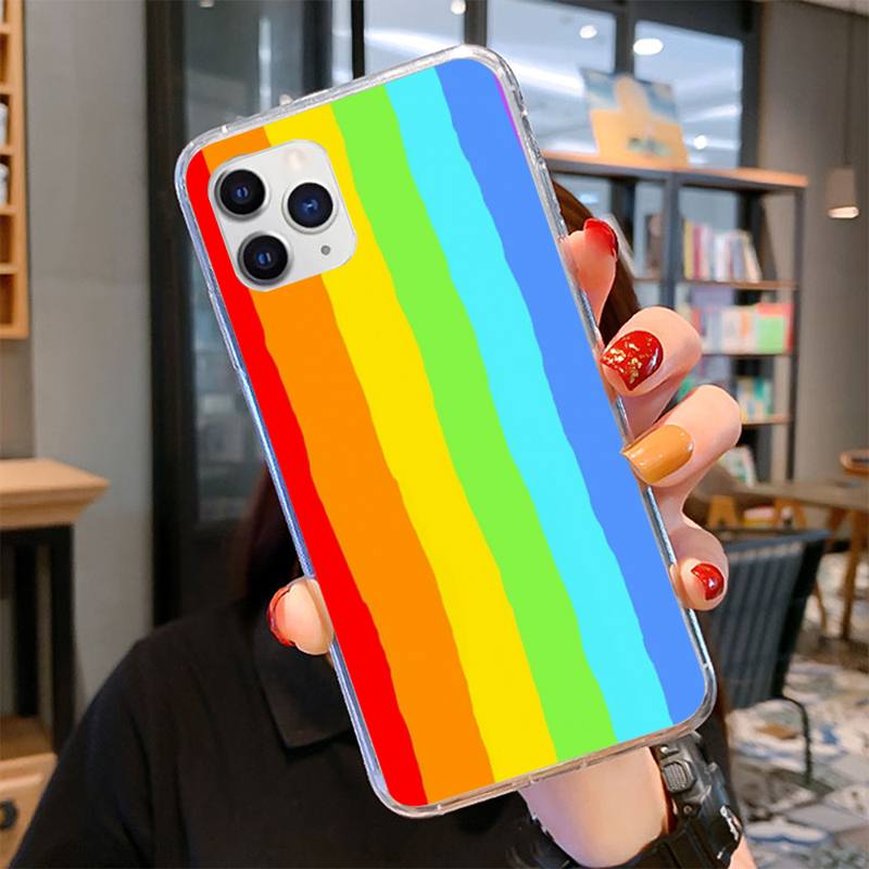 Original Rainbow Phone Case for iPhone 11 12 13 Mini Pro Max 8 7 6 6S Plus X 5 SE 2020 XR XS Case Shell