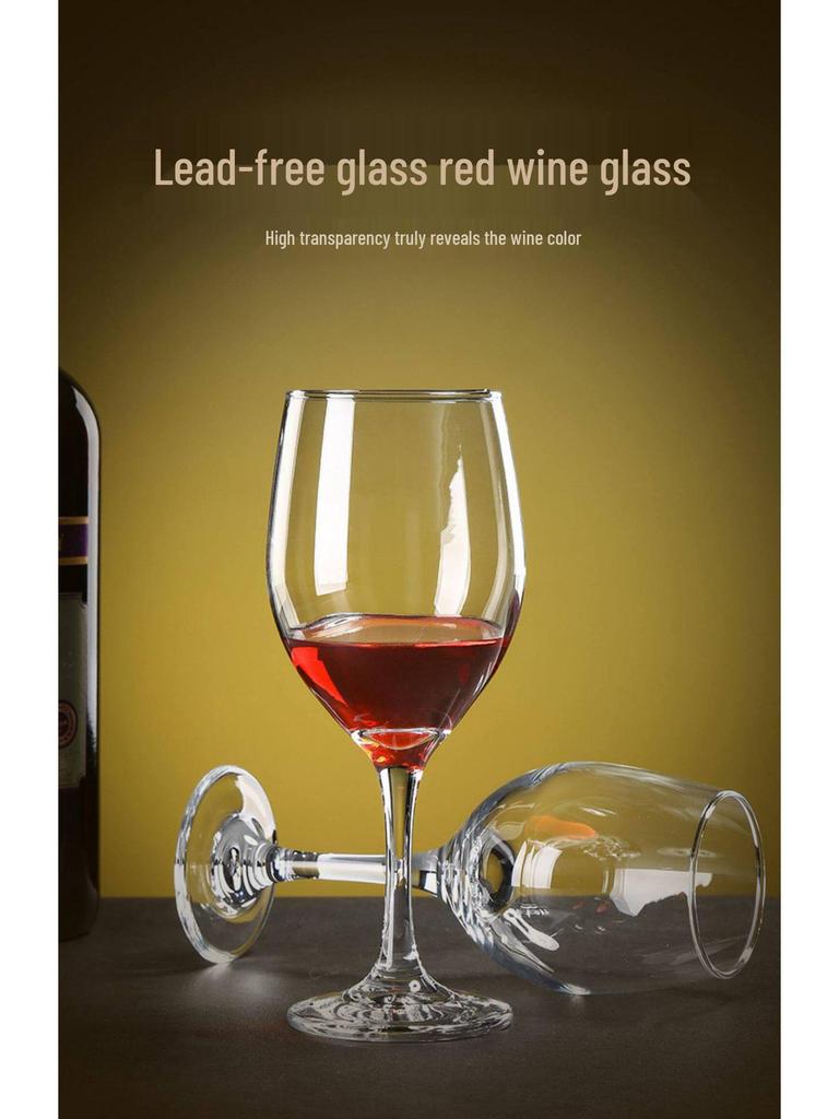 Set of 6 Tall Stem Red Wine Glasses - Elegant Light Luxury for Home Use, Champagne and Brandy Glasses, Creative Design