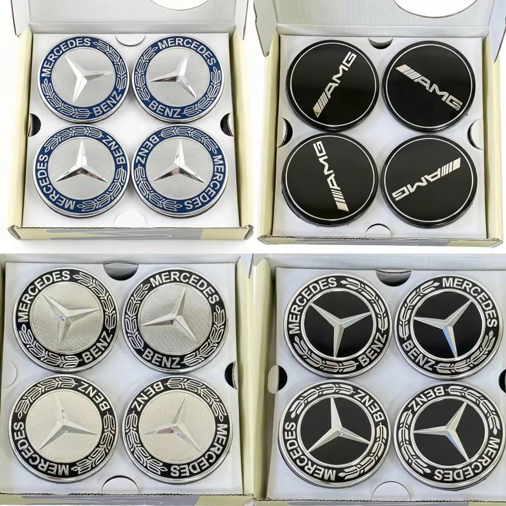 4PCS 75mm Car Floating Wheel Center Hub Caps Cover for Mercedes Benz B/C/E/S Class A Class C200L GLK GLC CLA Accessories. TV1