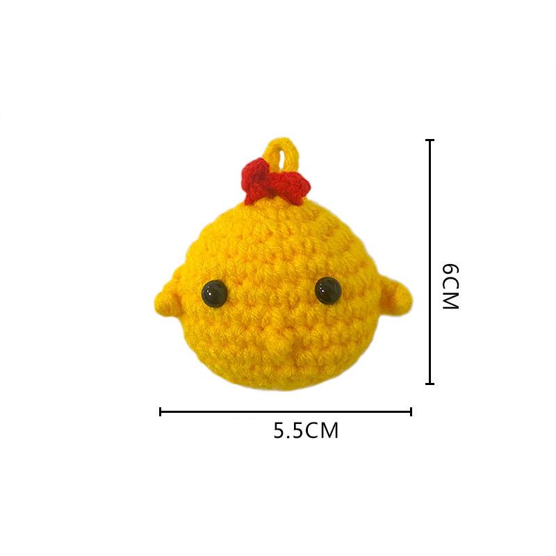 Cute Handwoven Positive Energy Duck Ornaments Handmade Crochet Plush WoolChick Duck Dolls Home Room Decor Christmas Party Gift