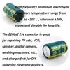 YUNGUI 10pcs 2200uF 25V Capacitor,13x25MM ±20% Electrolytic Capacitors 25V, 2200uf Aluminum Capacitors High Frequency Industrial Electrical
