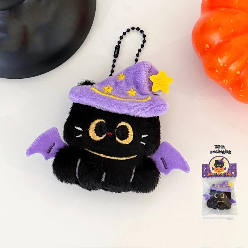 Halloween Plüsch Schlüsselanhänger Kürbis Geist Schwarze Katze Süßes oder Saures Cartoon Tasche Anhänger Party Geschenke Schlüsselanhänger Zubehör
