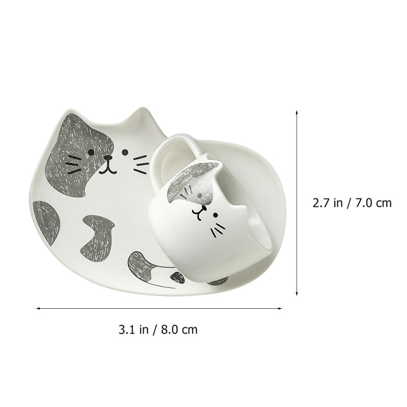 A Set of Cute Cat Ceramic Cups, Exquisite Drinks, Toasts, Toasts.