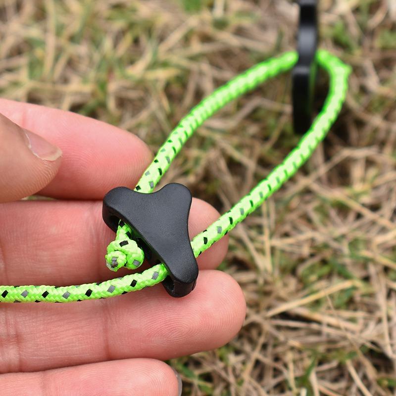 Camping Tent Wind Rope Buckle Durable Triple Corner Cord Tightener Outdoor Awning Rope Fixing Accessories