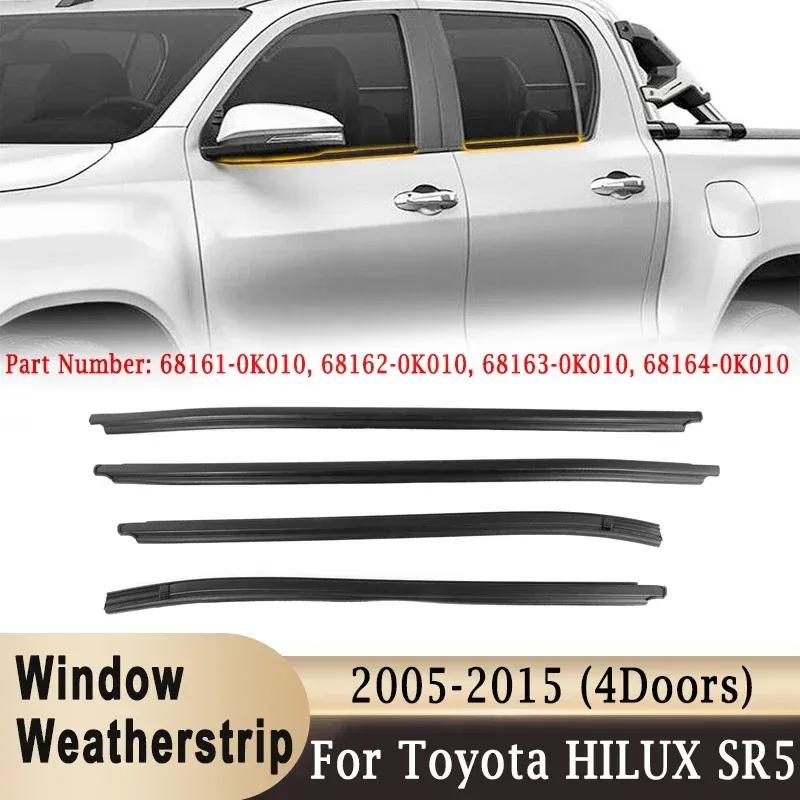 Window Weatherstrip Glass Seal Belt Rubber Moulding Trim Strips for Toyota HILUX SR5 4Doors 2005-2015 68161-0K010 68162-0K010
