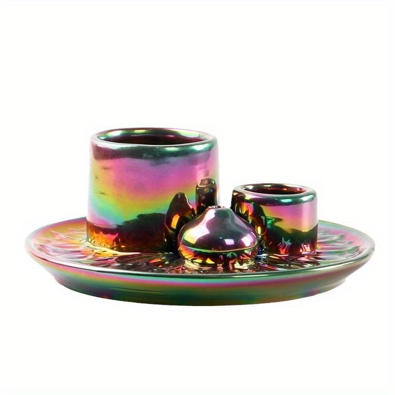 

Подсвечник с гальваническим покрытием, цветная курильница для благовоний, держатель для пало-санто, держатель для шалфея, подставка для благовоний для палочек, многофункциональная горелка