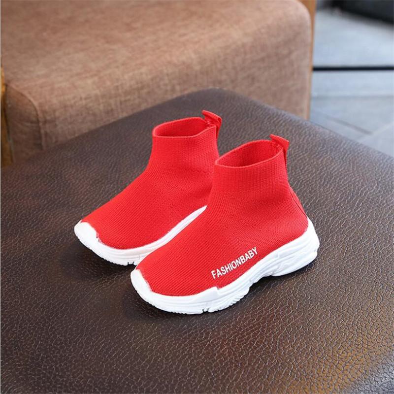 Children Knit Sock Shoes Girls Sock Boots Kids Spring Autumn Soft Nonslip High Top Casual Sneakers Baby Boys Sports Shoes