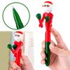Christmas Creative Boxing Pen with Moving Figure Fun Animated Novelty Ballpoint Pen Students Stress
