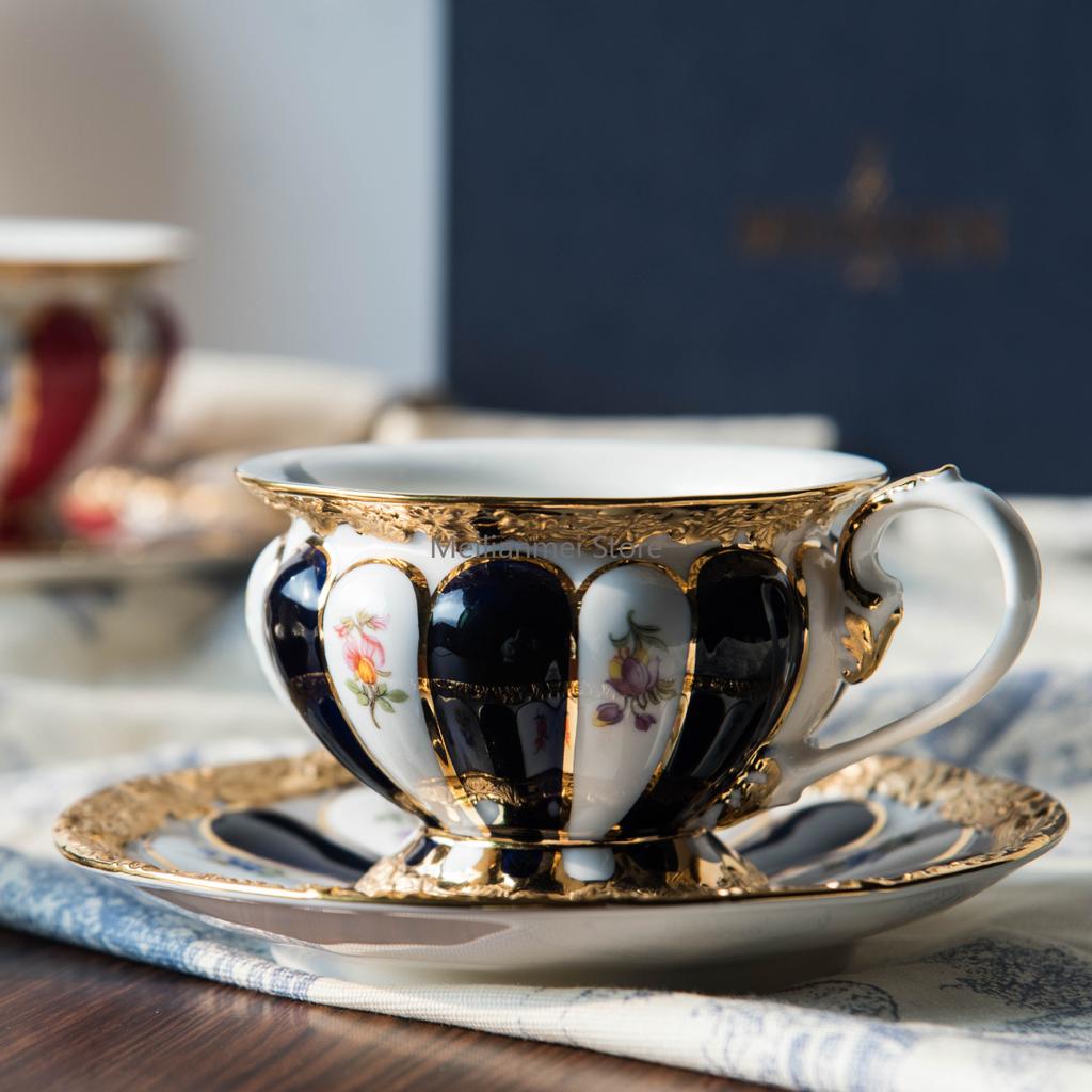 225ML Ceramiczny Kubek do Kawy Europejski Dwór Puchar Phnom Penh Luksusowy Popołudniowy Kubek Ceramiczny Latte z Kamelią Naczynia do Picia