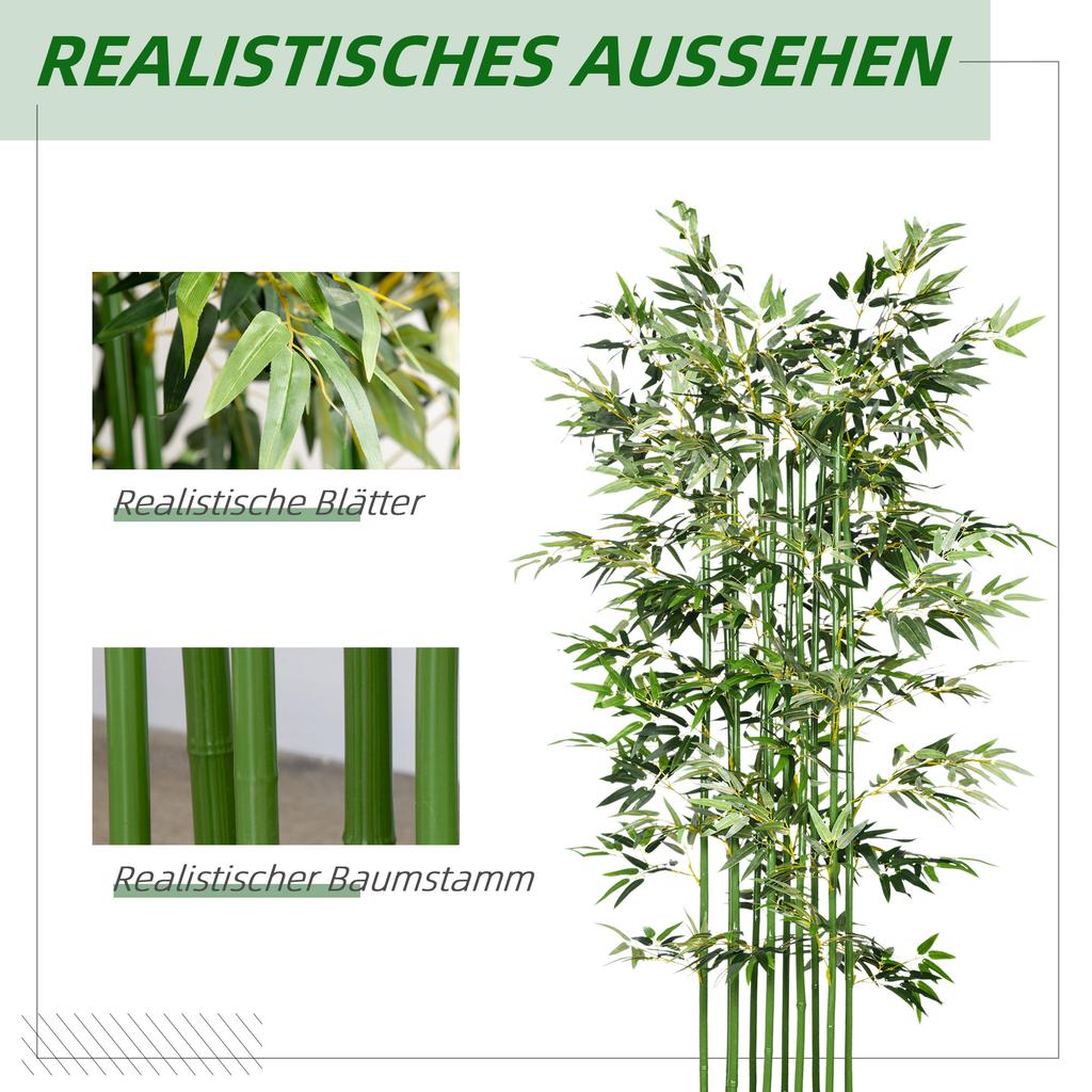 Artificial Bamboo, Artificial Plant, Decorative Plant, Realistic Look, Low Maintenance, for Home Use, 180 Cm High, Green