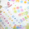 200cm/roll Mr. Paper Simple Geometric Symbol Tape Color Star Moon Illustration Sand Film Tape Home Handbook DIY Decoration Gifts