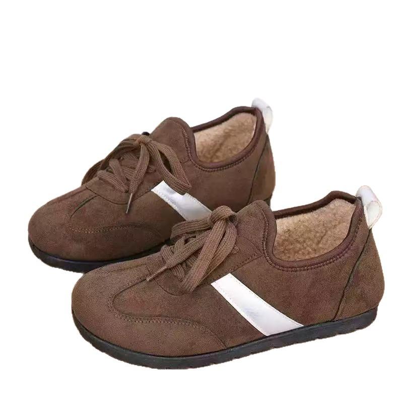 Flat Bottom Dexun Women's Shoes Winter New Velvet Warm Cotton Shoes Mother Shoes Sports Retro Casual Shoes Fashion Versatile