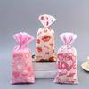 50pcs Valentine's Day Candy Bag Love Packaging Bag Flame Red Lip Snack Cookie Bag Party Gift Bag Food Packaging Bag Supplies Baking Shop Supplies