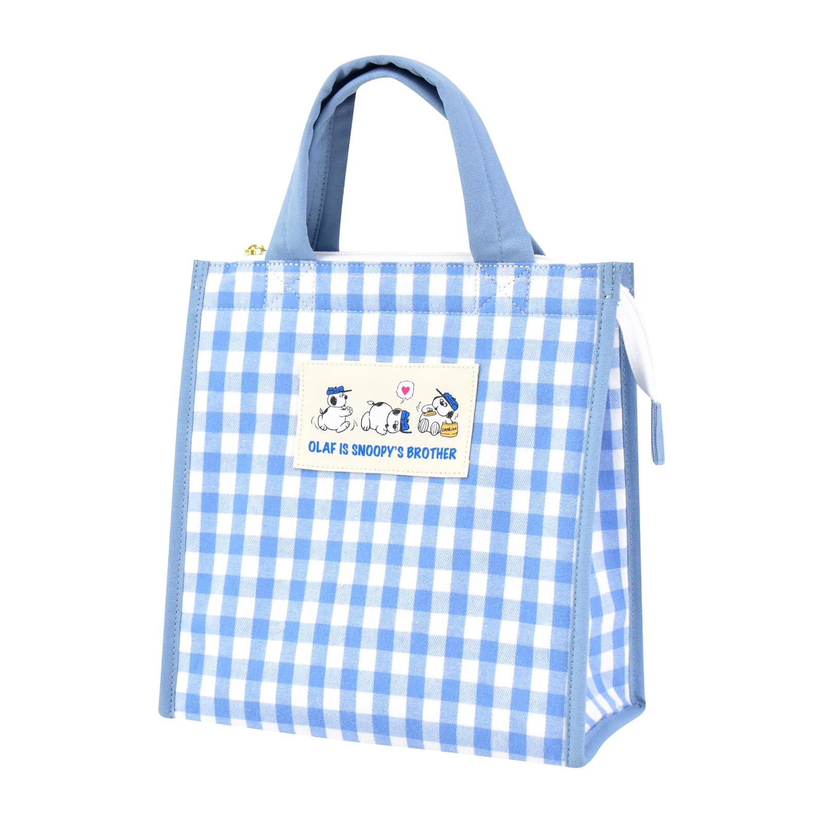 

Insulated Lunch Tote Snoopy and Olaf Bag, Check, SPER-008