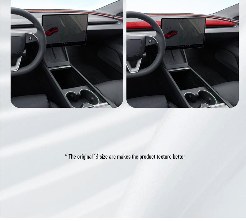 Tesla Model 3 Alcantara Suede Instrument Panel Trim for Interior Modification