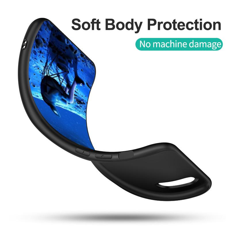 Black tpu Case For Samsung galaxy S6 s7 s8 s9 plus back cover JUL