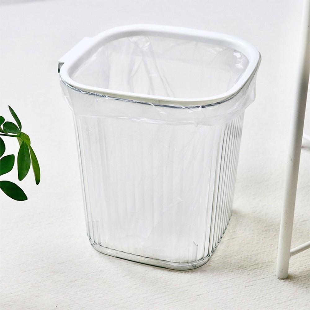 Plastic Trash Basket Thicken Dustbin Washable Transparent Trash Can  Toilet