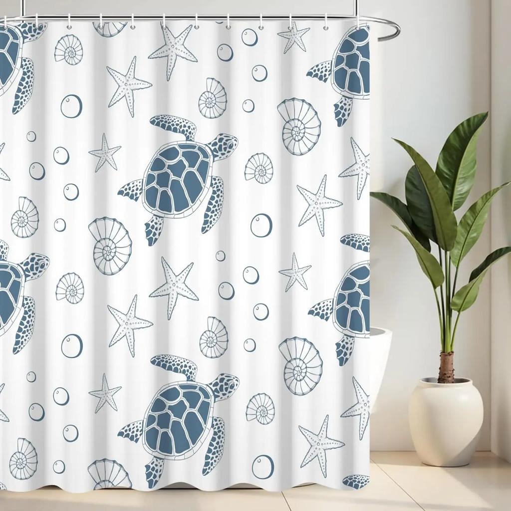 Black And White Shower Curtain Fun Shower Head And Water Drops Shower Curtains For Bathroom Machine Washable Waterproof