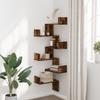 Vidaxl Corner Wall Shelf, Smoked Oak, 45X45X147 Cm
