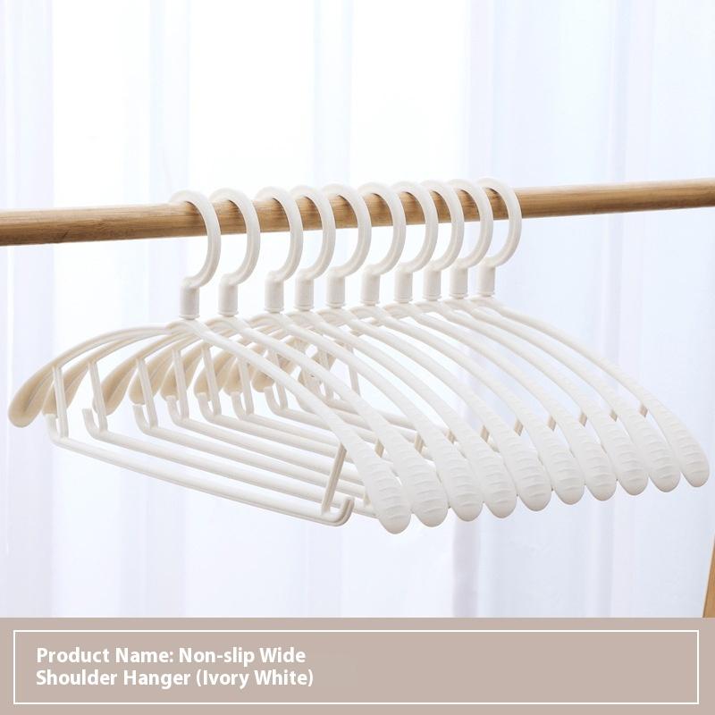 

Traceless wide shoulder hanger bold household non-slip clothes rack adult plastic thickened hanger dormitory student clothes support белый