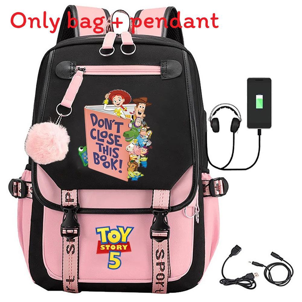 Toy Story 5 Printed Canvas Backpack With Breathable Design For Middle School Students And Travel