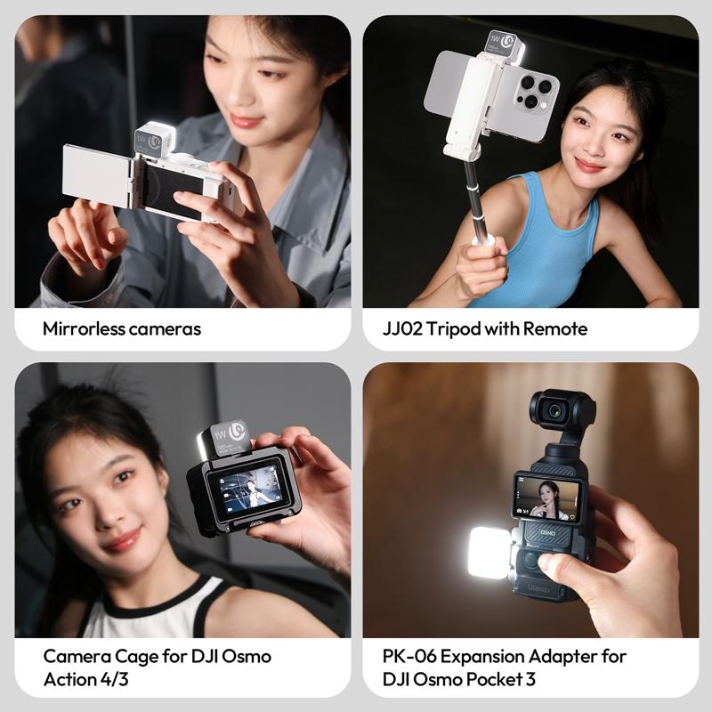 Ulanzi DG01 Mini Cube Light Magnetic LED Light 5600K Quick Release Cold Shoe Mount for Tripod Action Camera Selfie Vlog Video