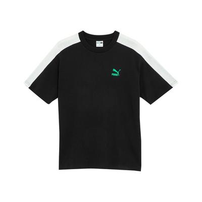 T7 Dance Crew Graphic Color Block Letter Logo Print American Vintage Round Neck Short Sleeve Drop Shoulder T-Shirt Men Tops Black 627171-01