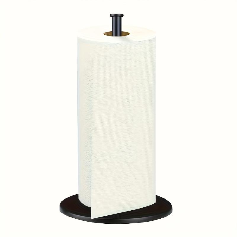 Stainless Steel Kitchen Roll Holder with Weighted Base - Heavy-Duty Countertop Organizer, Space-Saving Design for Paper Towels
