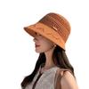 Hollow Woven Bucket Hat Women'S Summer Sunscreen Sun Hat Show Small Face Travel Beach Basin Hat Fashion