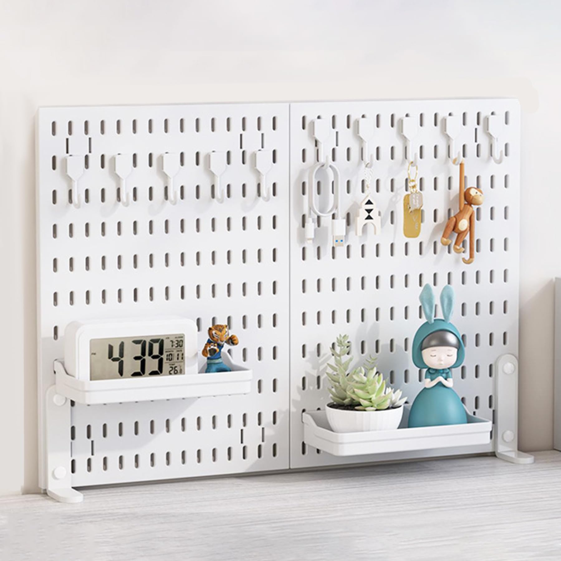 

SGEBD Pegboard Desk Desktop Perforated Small Item Storage Perforated Small Item Storage Decorative Document Large Capacity Panel, Board, Clamp-Type, белый