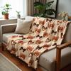 Teddy Bear Heart Bow Soft Flannel Blanket Breathable Warm Throw for Office Car Sofa Kids Room Birthday Xmas Gift