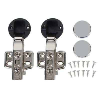 2 Set Acciaio Inossidabile 201 Cerniera per Porta in Vetro per Mobile Tazza 35 Ammortizzatore Cerniera per Porta in Vetro Braccio Dritto Sovrapposizione Totale 18mm