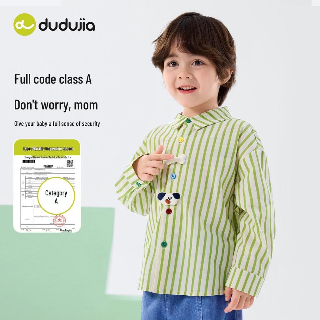 100% Cotton Dudu Family Kids' Spring Shirt - New Arrival for Boys & Babies