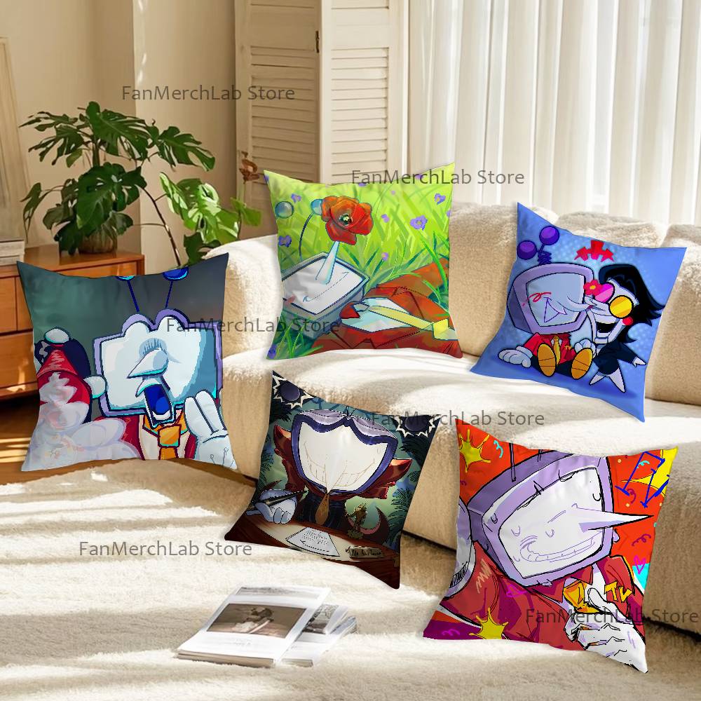Game DDeltarune TTenna Pillow Covers Cartoon Sofa Decorative Home Doublesided Printing Short Plush Cute Cushion Cover