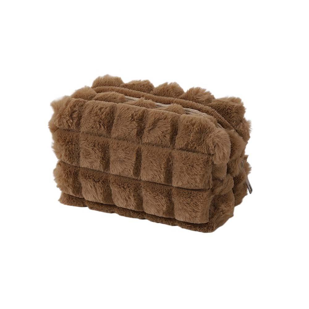 

Solid Color Plush Pencil Case Stationery Organizer Plush Pen Bag Stationery Bag Lady Girls хаки