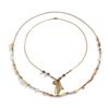 Ethnic Style Irregular Turquoise Coin Necklace, Retro Metal Chain Multi-Layer Fringed Jewelry