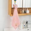 Cute Pig Embroidered Hanging Hand Towel, Absorbent Coral Fleece Kitchen Towel, Dish Cloth