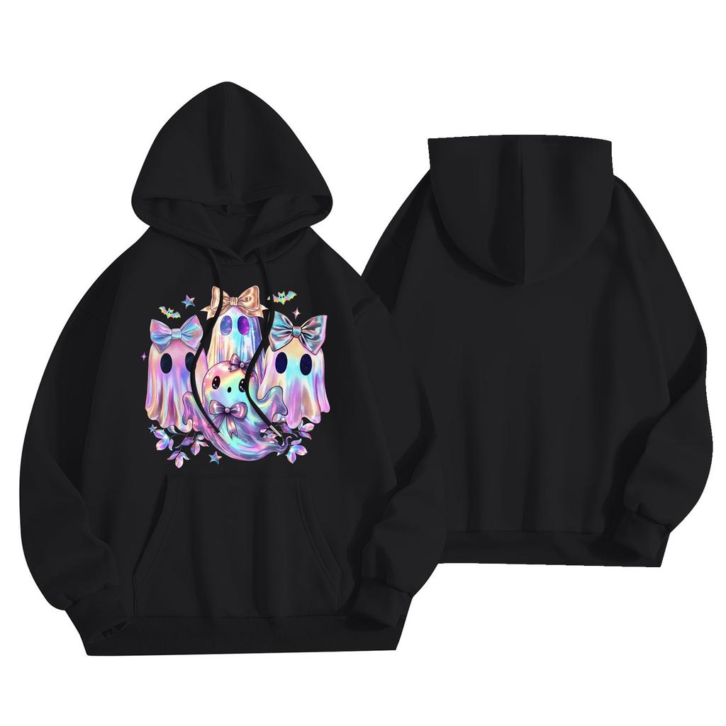 Dammode Lättviktig Långärmad Pullover Med Fickor Baseballtryck Hoodie