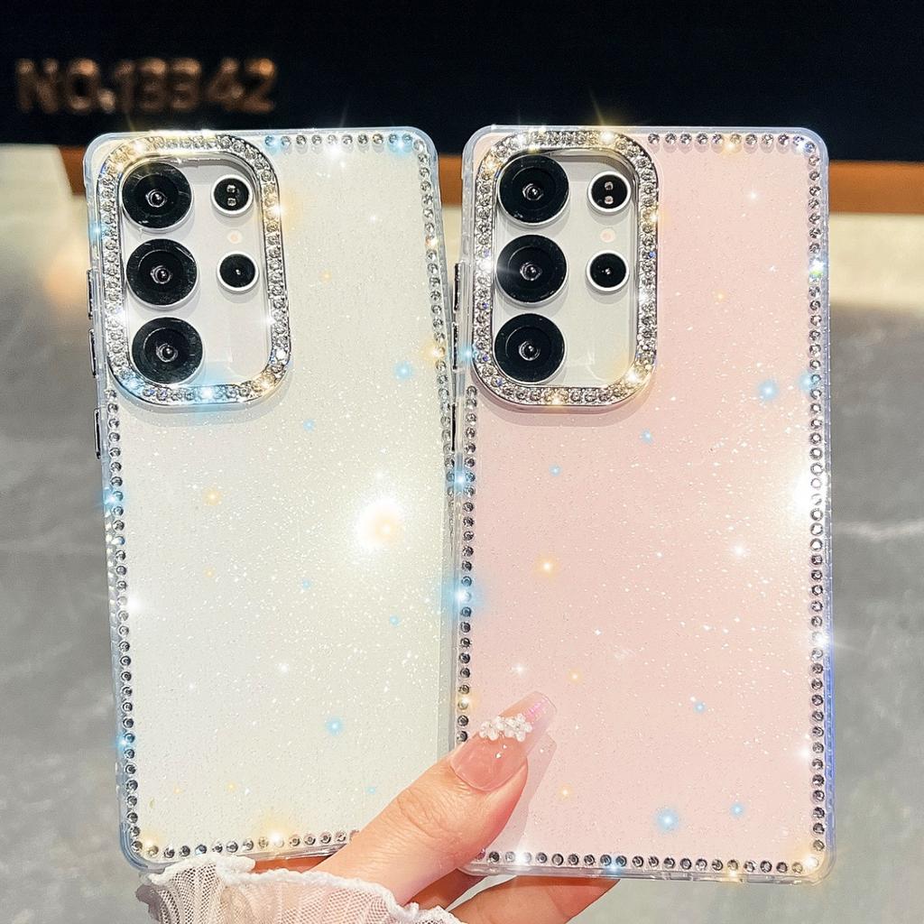 Suitable for Samsung S25ultra Mobile Phone Case Flash Powder S24 S23ultra Diamond set A55A56A26A35